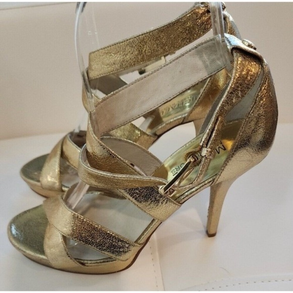 Michael Kors Gold Strappy Heels - Picture 5 of 9